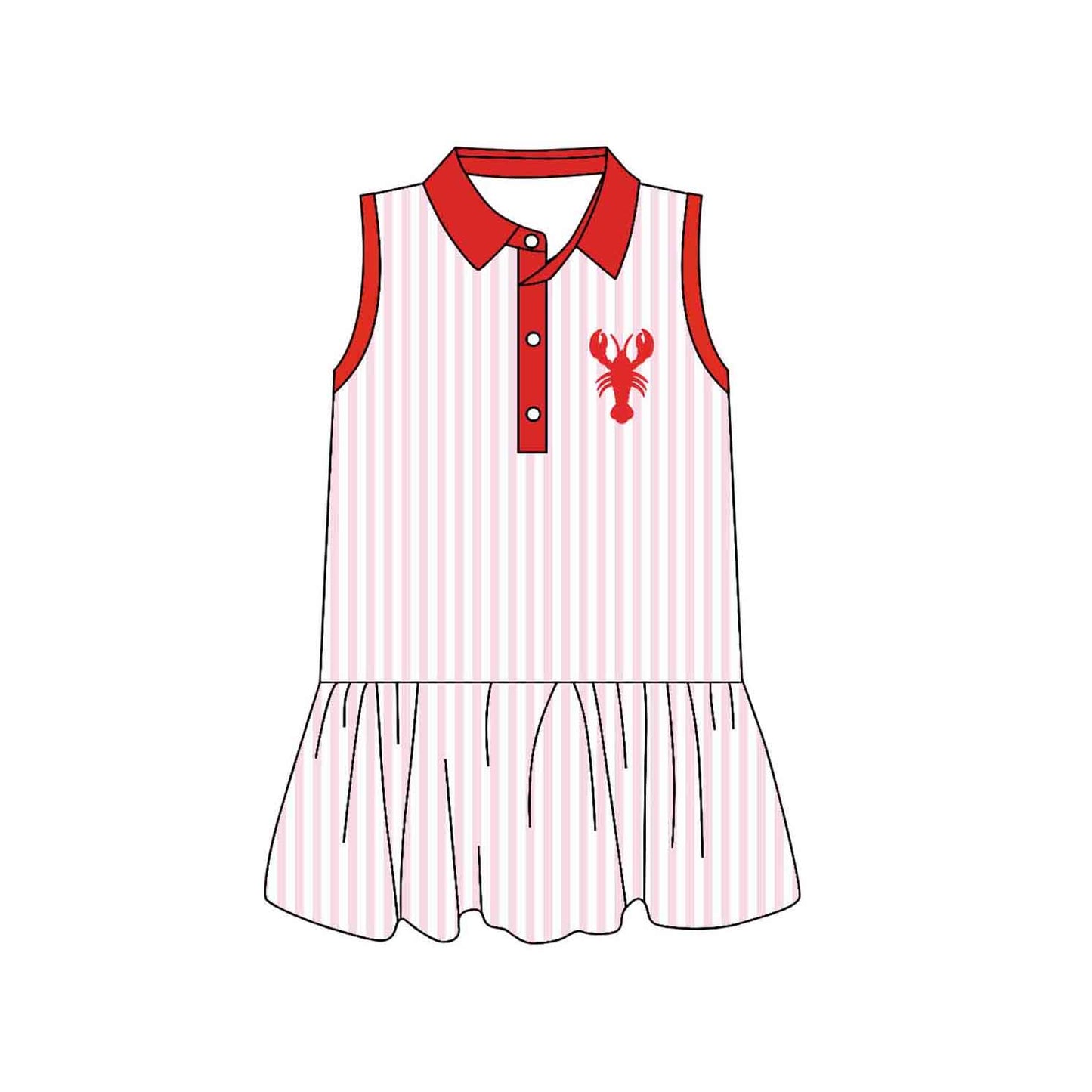 (Pre Order) No moq Pre-order baby girl clothes lobster sleeveless dress-25.12.5