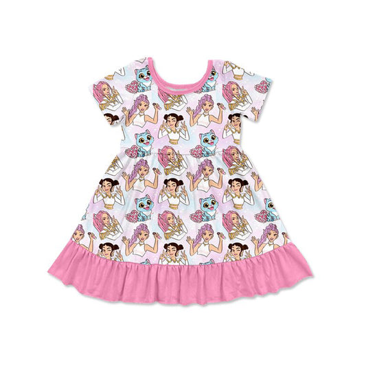 (Pre Order) No moq Pre-order baby girl clothes cartoon short sleeve dress-25.12.6