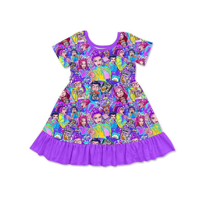 (Pre Order) No moq Pre-order baby girl clothes cartoon short sleeve dress-25.12.26