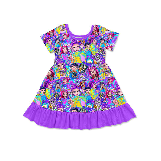 (Pre Order) No moq Pre-order baby girl clothes cartoon short sleeve dress-25.12.26