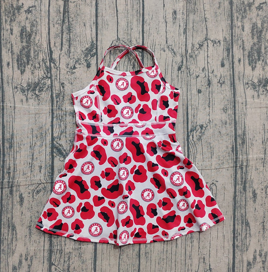 (Pre Order) No moq GSD3635 Pre-order baby girl clothes yoga team camouflage red sleeveless dress-26.1.19