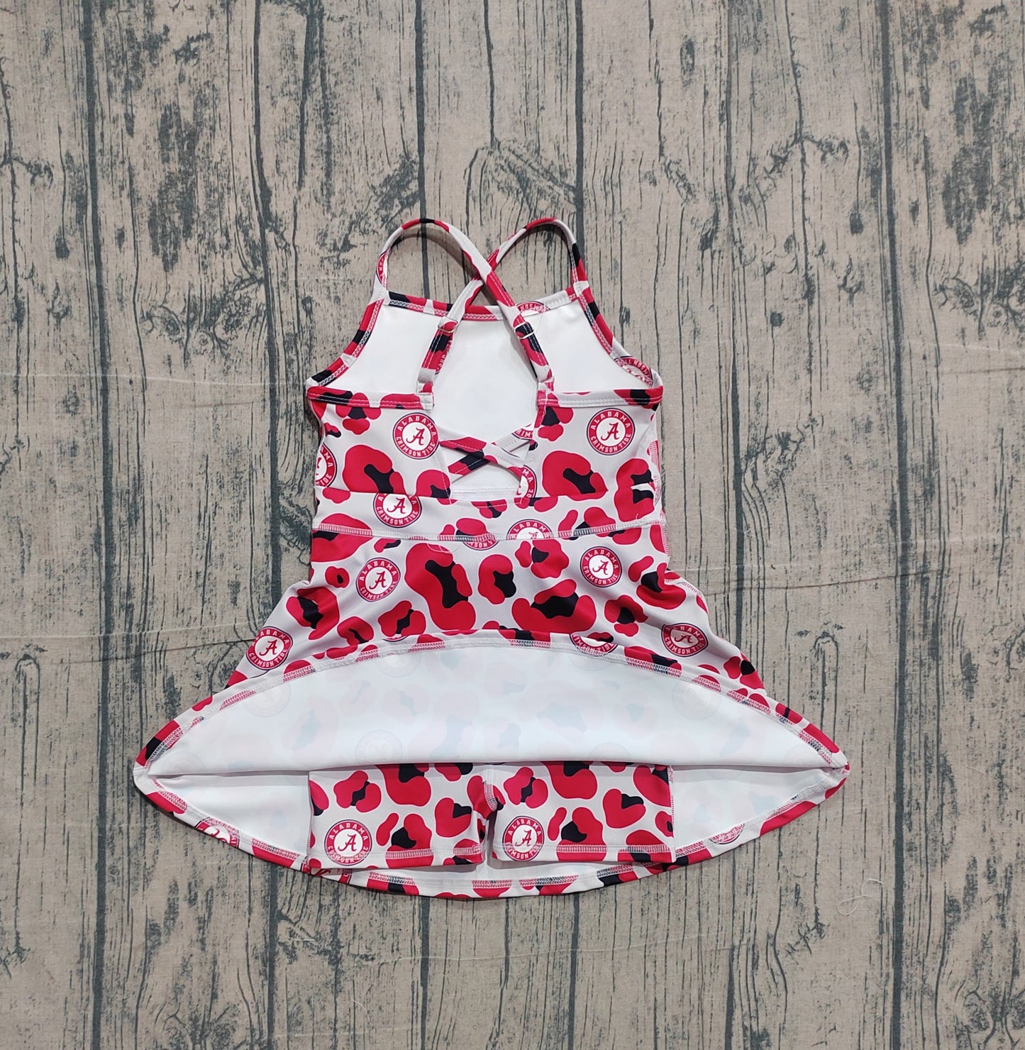 (Pre Order) No moq GSD3635 Pre-order baby girl clothes yoga team camouflage red sleeveless dress-26.1.19