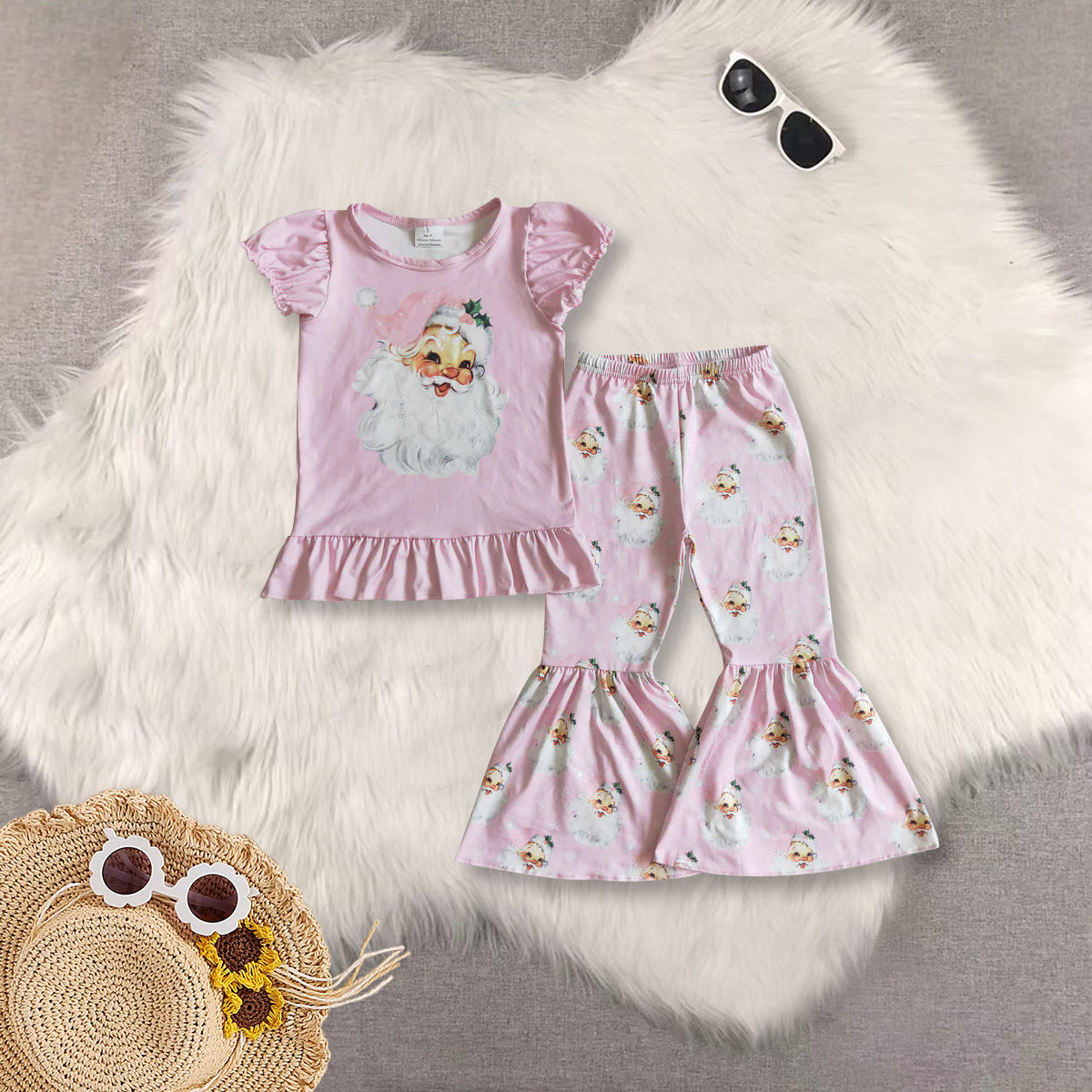 RTS Sibling baby girls clothes Christmas long Sleeve pants sets and dress and jumpsuit