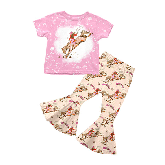 GSPO1487 pre-order baby girl clothes howdy cowgirl girls bell bottoms outfit
