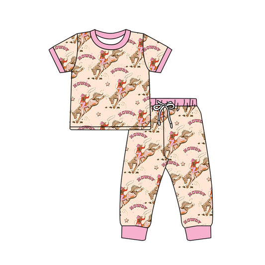 GSPO1488 pre-order baby girl clothes howdy cowgirl girl fall spring pajamas outfit