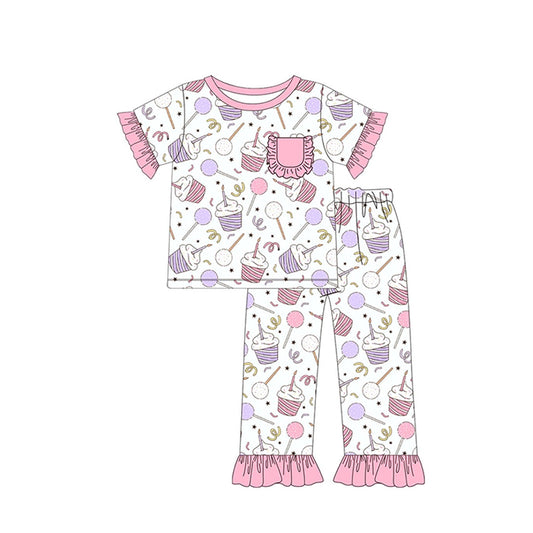 GSPO1575 pre-order baby girl clothes happy birthday girl pajamas outfit-2024.4.23