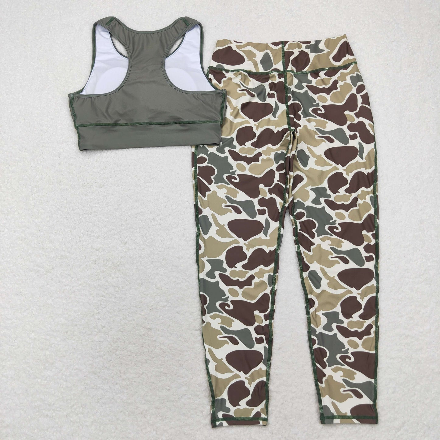 rts no moq Adult female military green vest camouflage trousers yoga