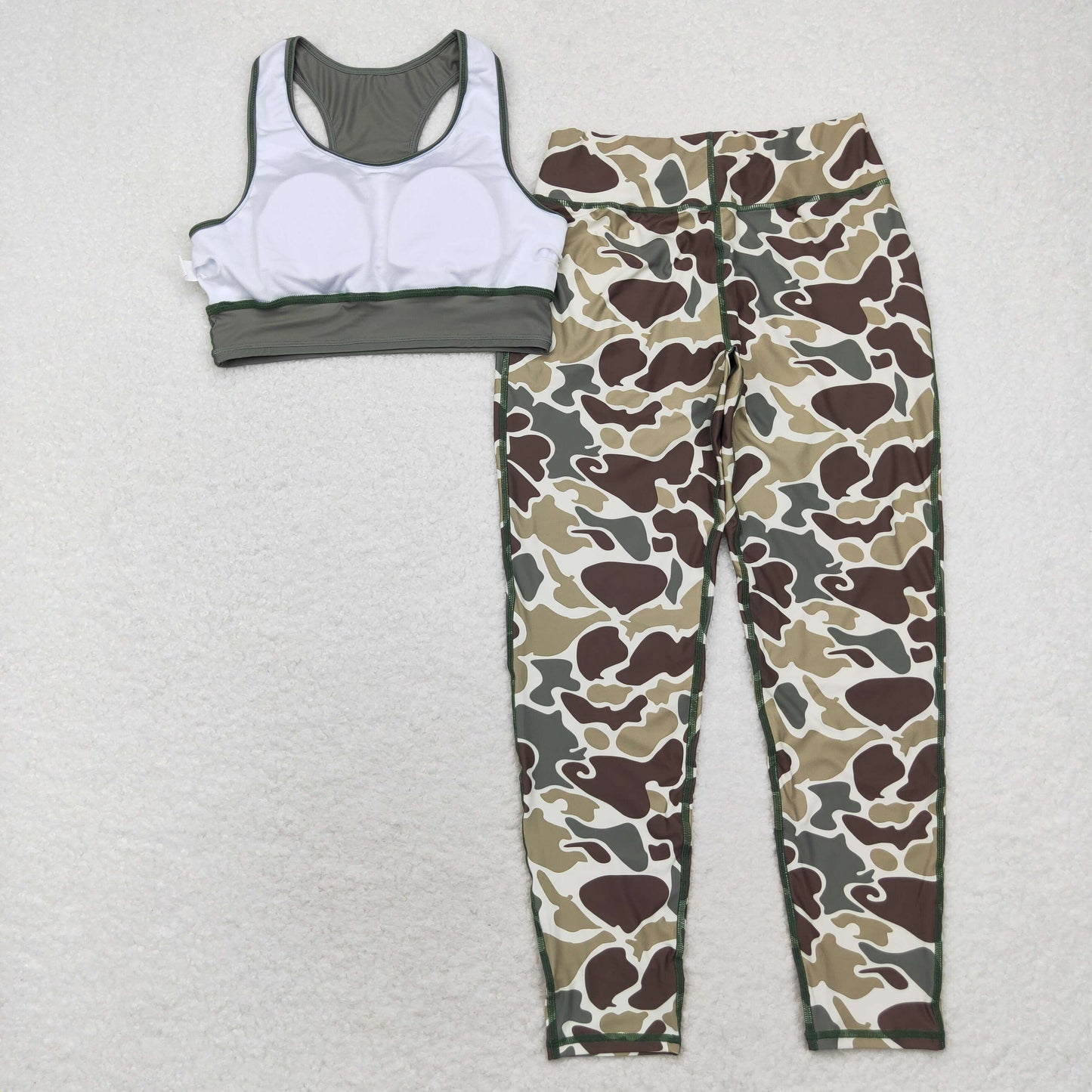 rts no moq Adult female military green vest camouflage trousers yoga