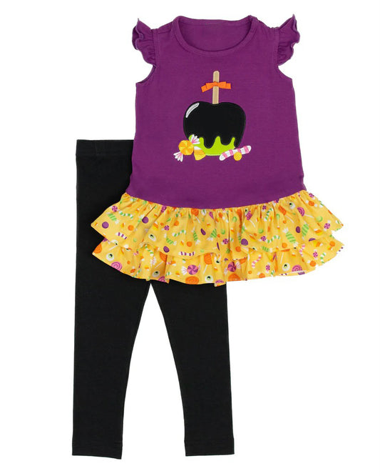 NO MOQ sales GSPO1686 pre-order baby girls clothes purple flying sleeve black pants sets -2024.8.13