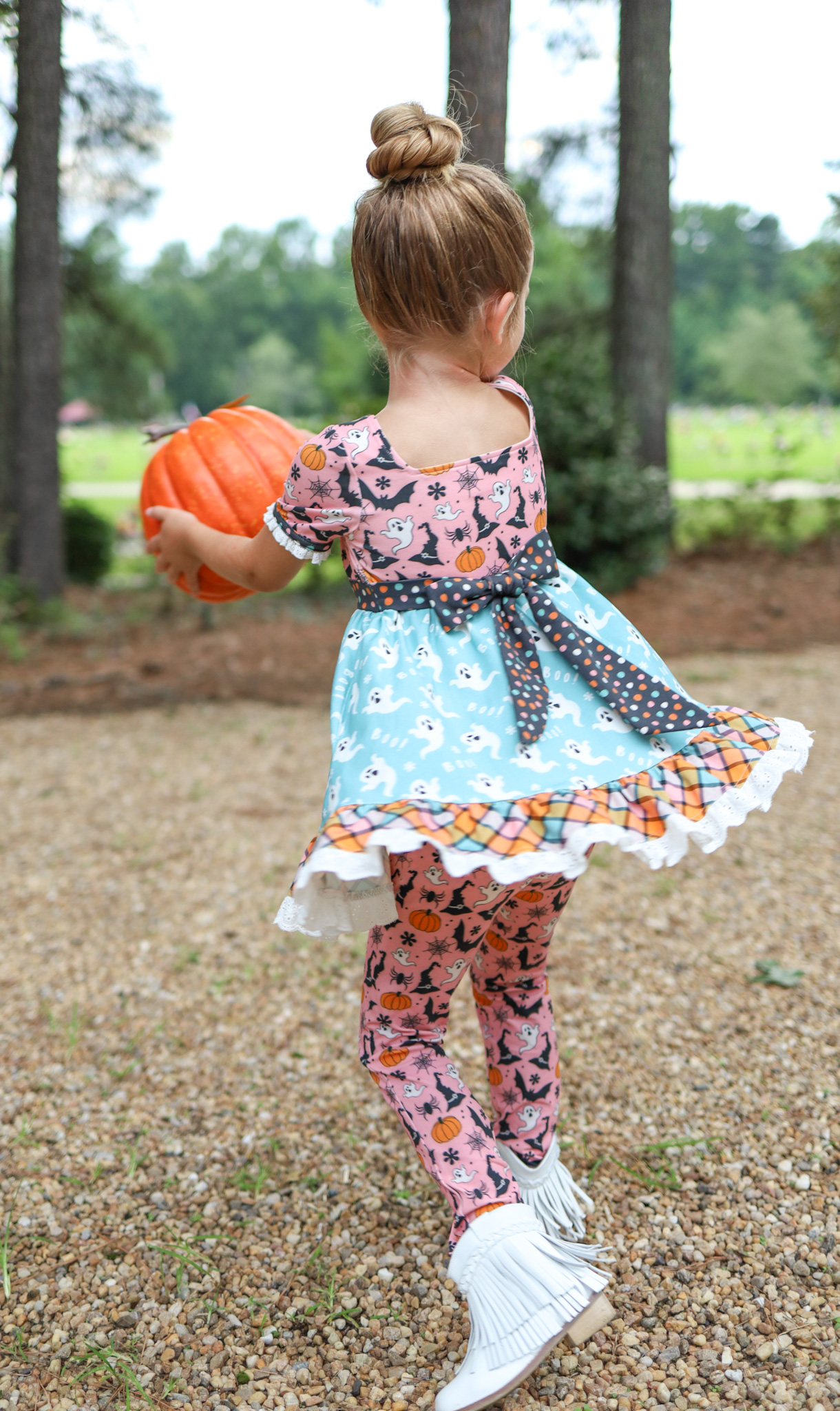 NO MOQ sales GSPO1692 pre-order baby girls clothes pumpkin flying sleeve pants sets -2024.8.2