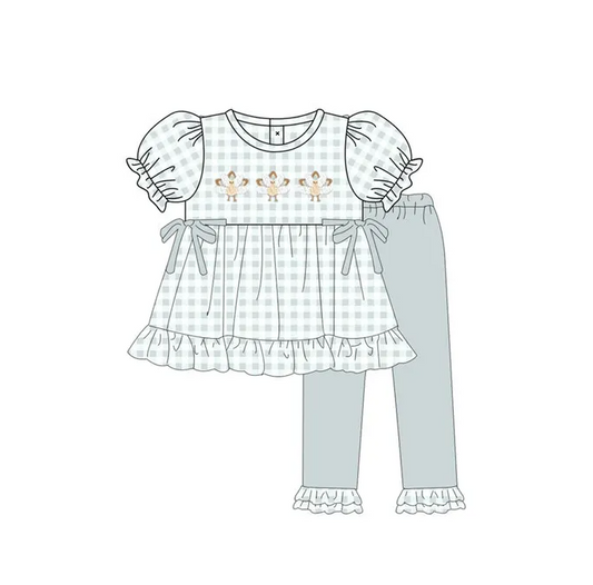 NO MOQ sales GSPO1698 pre-order baby girls clothes short sleeve pants sets -2024.8.10