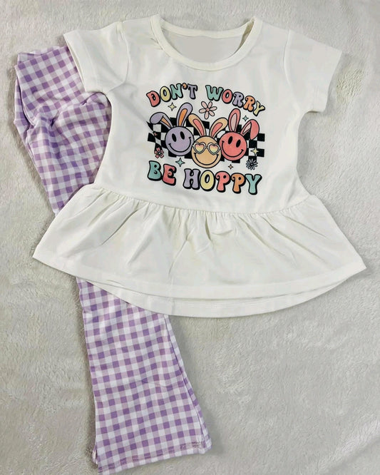 NO MOQ sales GSPO1742 pre-order baby girls clothes letter short sleeve pants sets -2024.10.8