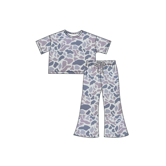 NO MOQ sales GSPO1891 Pre-order baby girls clothes camouflage short sleeve pants sets -2024.12.7