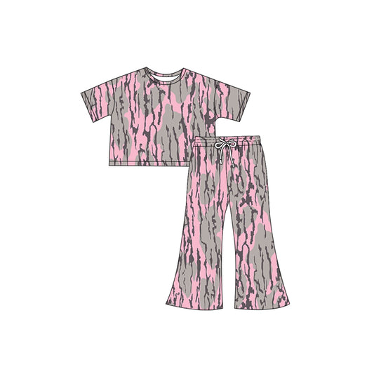 NO MOQ sales GSPO1897 Pre-order baby girls clothes camouflage short sleeve pants sets -2024.12.7