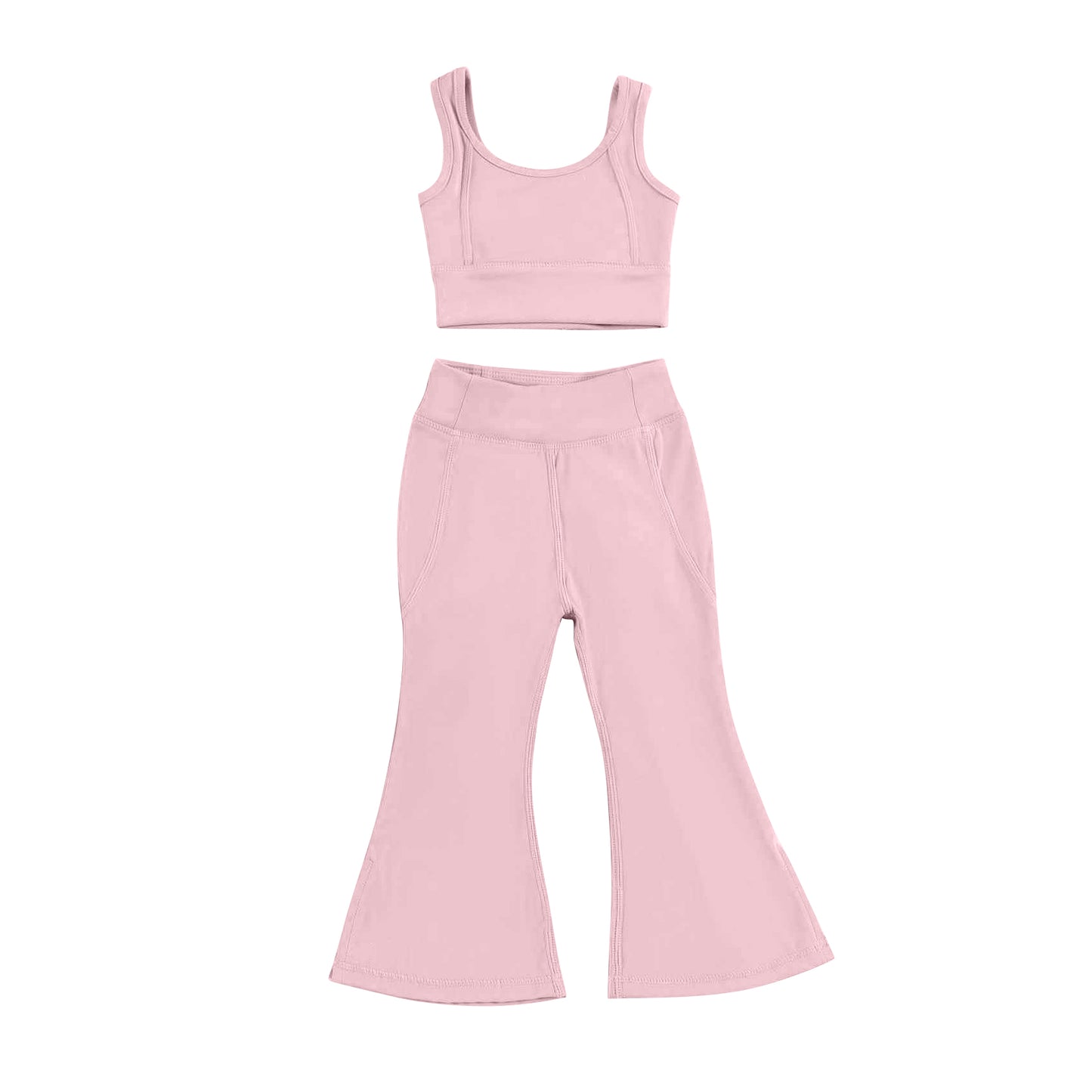 no moq PRE-ORDER baby girl clothes yoga sleeveless pants set-2025.2.20