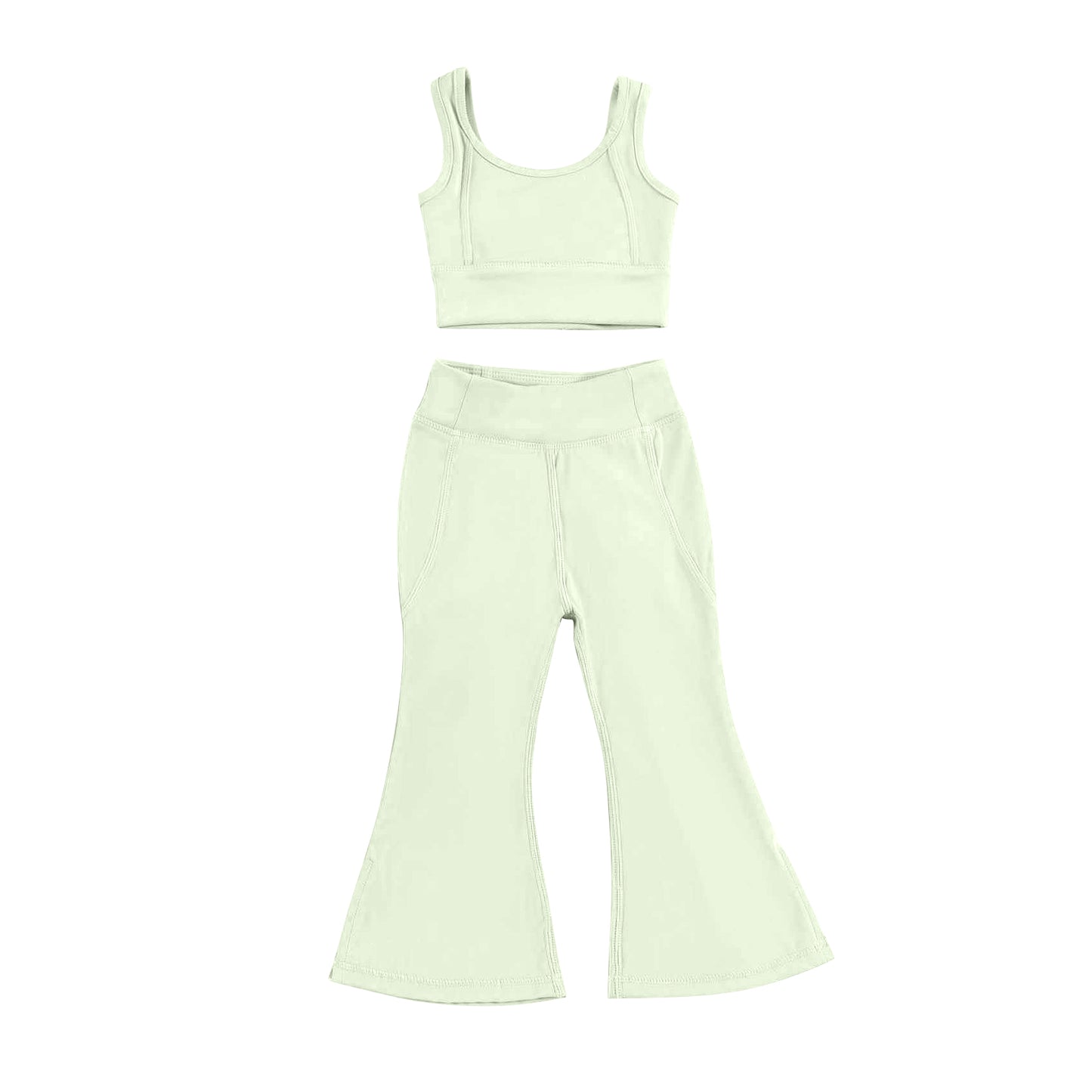 no moq PRE-ORDER baby girl clothes yoga sleeveless pants set-2025.2.20