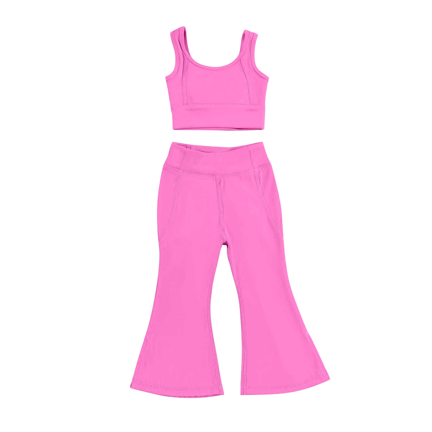 no moq PRE-ORDER baby girl clothes yoga sleeveless pants set-2025.2.20