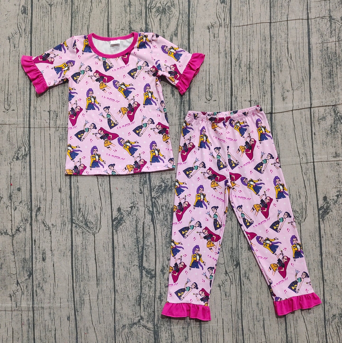 (Pre Order) No moq GSPO2121 Pre-order baby girl clothes short sleeve pants sets -2025.10.28