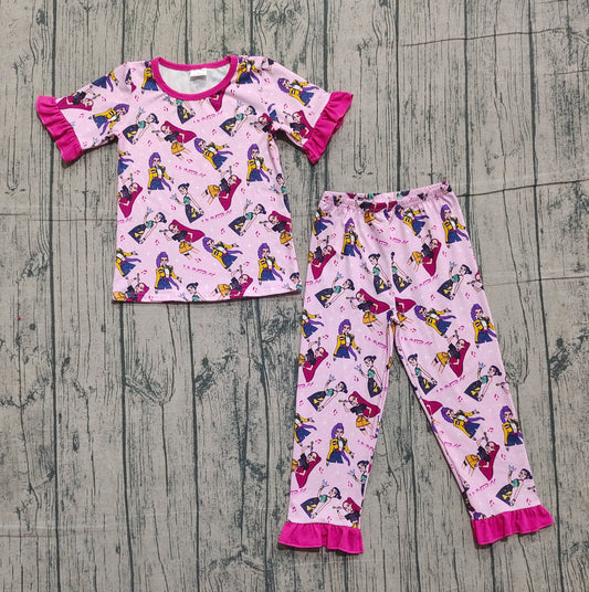 (Pre Order) No moq GSPO2121 Pre-order baby girl clothes short sleeve pants sets -2025.10.28