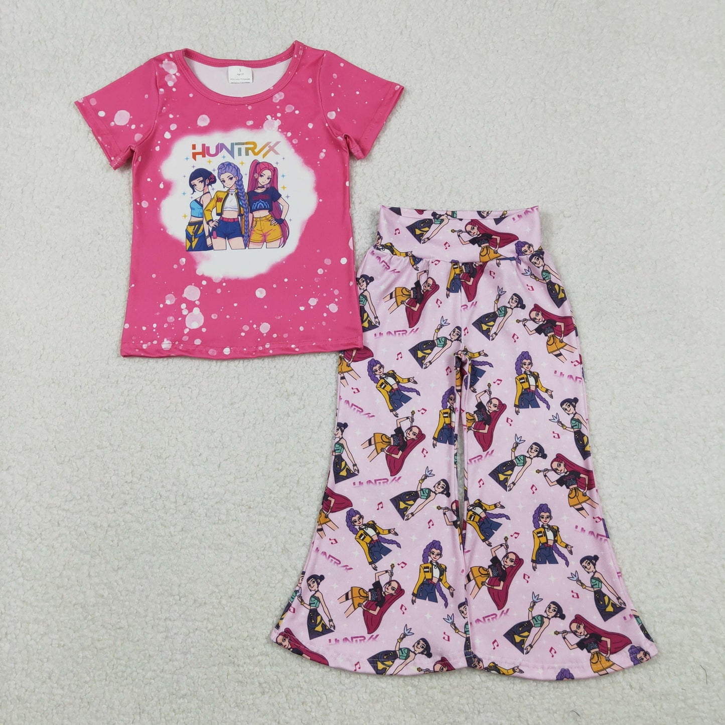 12/18m-14/16t RTS NO MOQ Sibling baby girl clothes cartoon short-sleeved pants sets