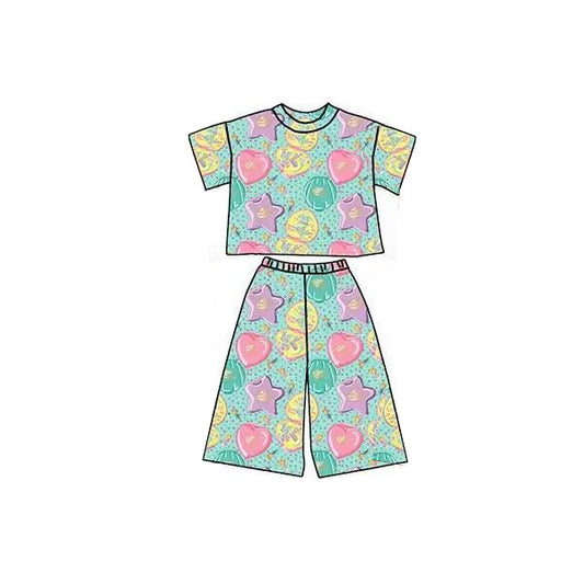 (Pre Order) No moq GSPO2173 Pre-order baby girl clothes short sleeve pants sets-2025.11.1