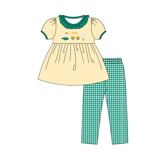 (Pre Order) No moq GSPO2207 Pre-order baby girl clothes short sleeve pants sets-2025.11.15