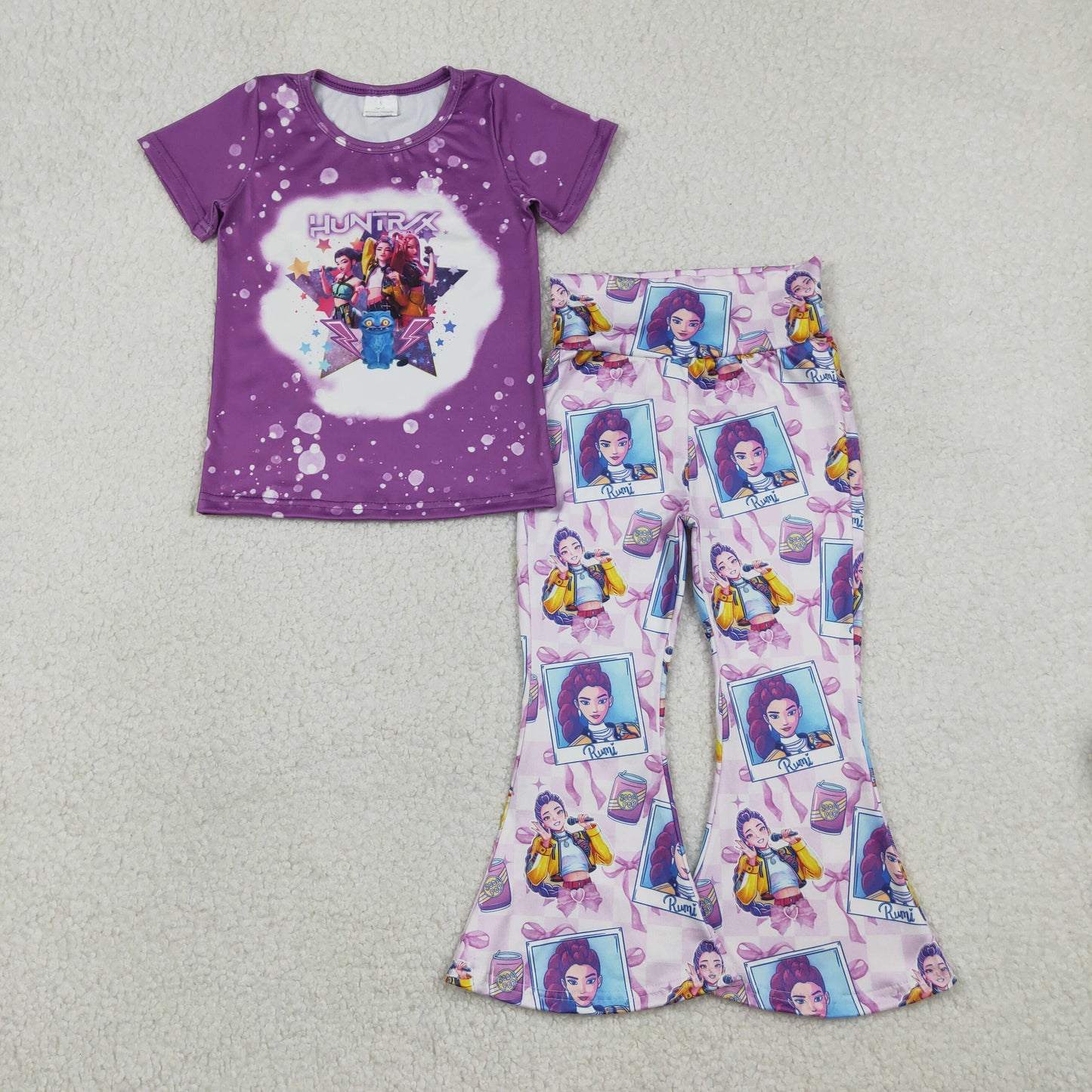 12/18m-14/16t RTS NO MOQ Sibling baby girl clothes cartoon short-sleeved pants sets