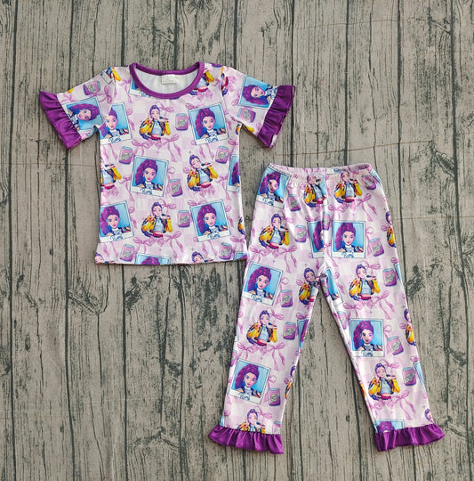 (Pre Order) No moq GSPO2228 Pre-order baby girl clothe short sleeve pants sets-2025.11.30