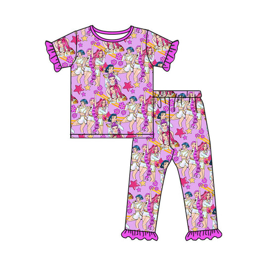 (Pre Order) No moq GSPO2229 Pre-order baby girl clothe short sleeve pants sets-2025.11.25