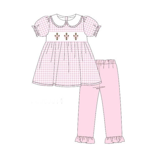 (Pre Order) No moq Pre-order baby girl clothes easter short sleeve pants sets-2025.12.5