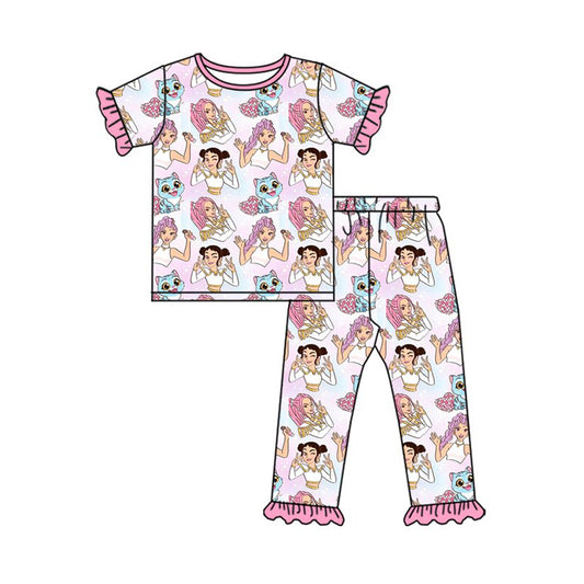 (Pre Order) No moq Pre-order baby girl clothes cartoon short sleeve pants sets-2025.12.6