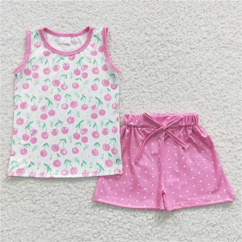 RTS NO MOQ baby girl clothes short-sleeved shorts suit & short-sleeved sets