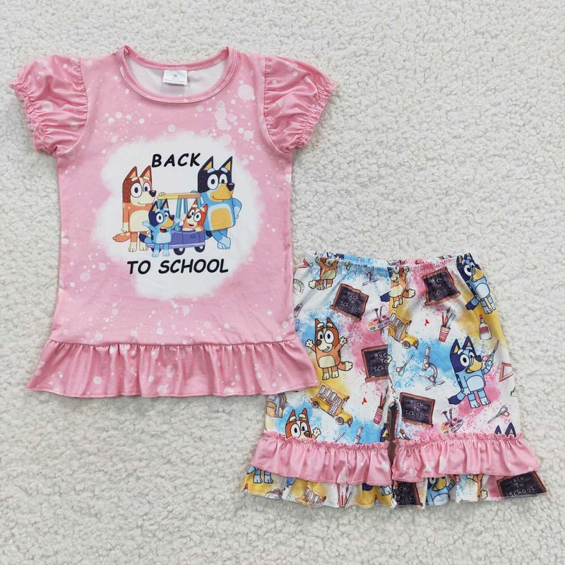 Short sleeve shorts back to school clothing set