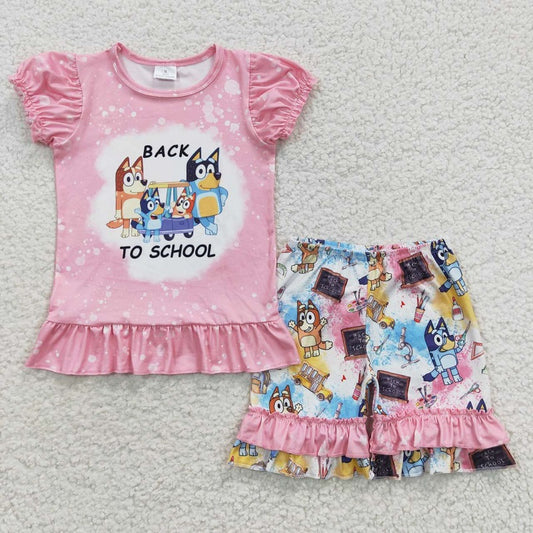 Short sleeve shorts back to school clothing set