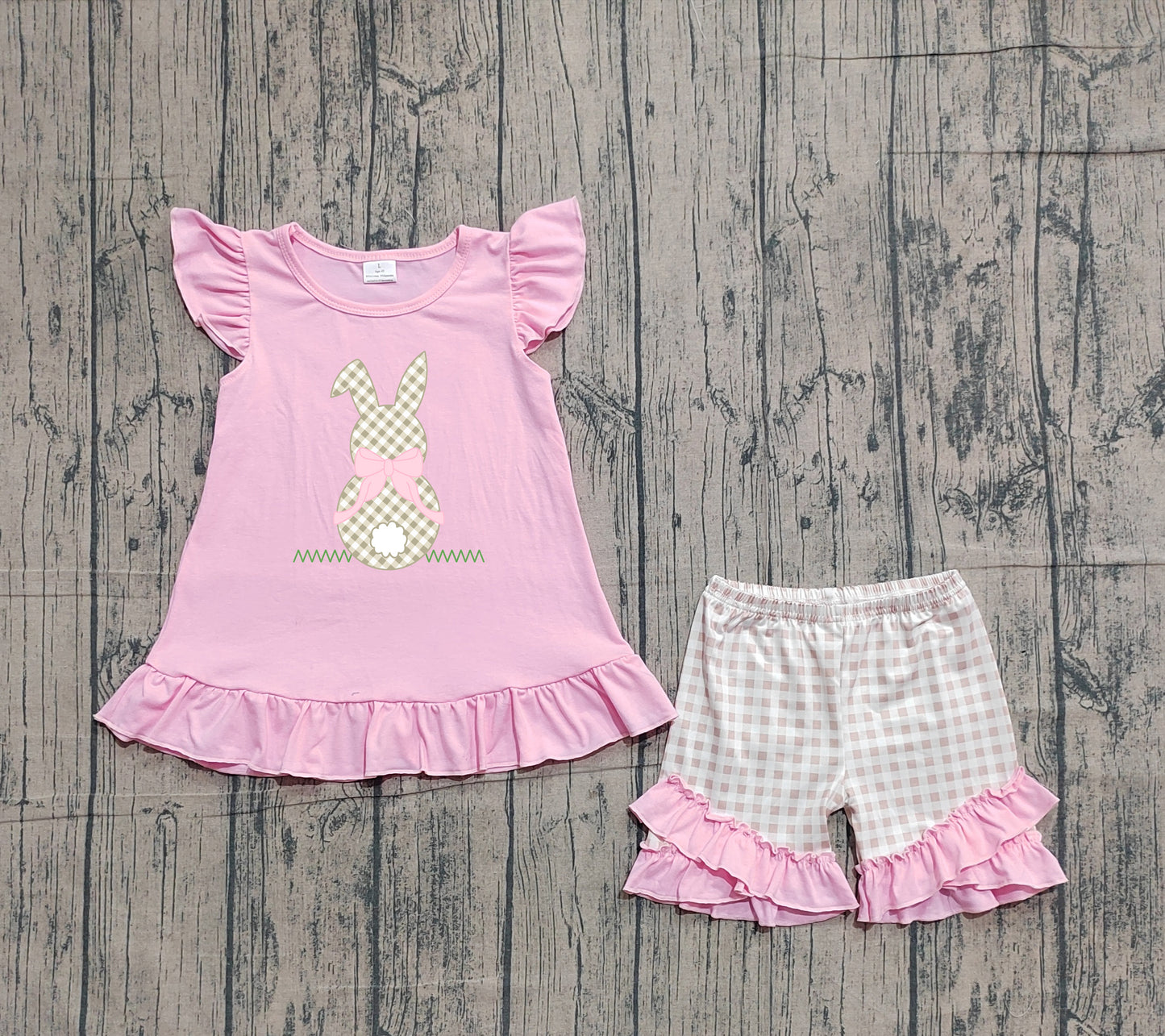 (Pre Order) No moq GSSO0374 Pre-order baby girl clothes embroidery easter short sleeve shorts sets-26.1.19