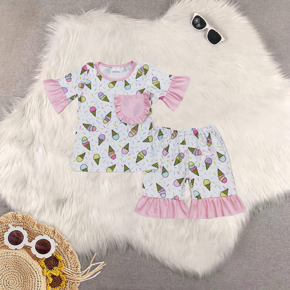 RTS NO MOQ Sibling baby Girls Boys shorts sleeve Clothes shorts pajamas Sets