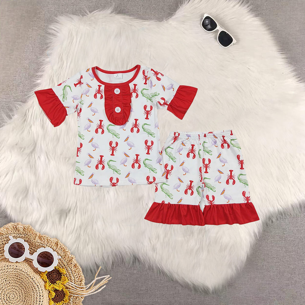 RTS NO MOQ Sibling baby Girls Boys shorts sleeve Clothes shorts pajamas Sets