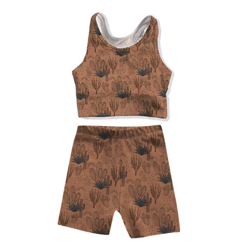 GSSO0902 brown top and swim trunks suit