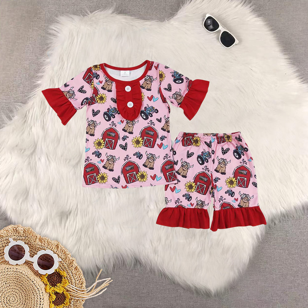 RTS NO MOQ Sibling baby Girls Boys shorts sleeve Clothes shorts pajamas Sets