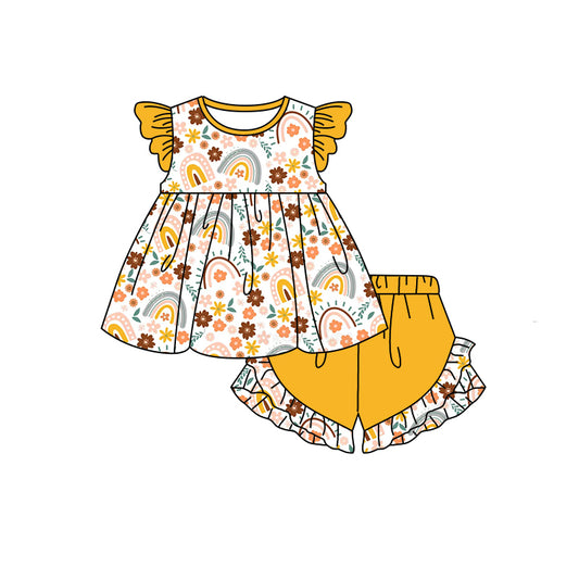 GSSO0935 pre-order baby girl clothes yellow fly summer outfit