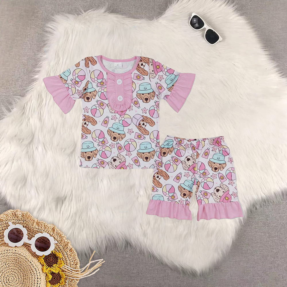 RTS NO MOQ Sibling baby Girls Boys shorts sleeve Clothes shorts pajamas Sets