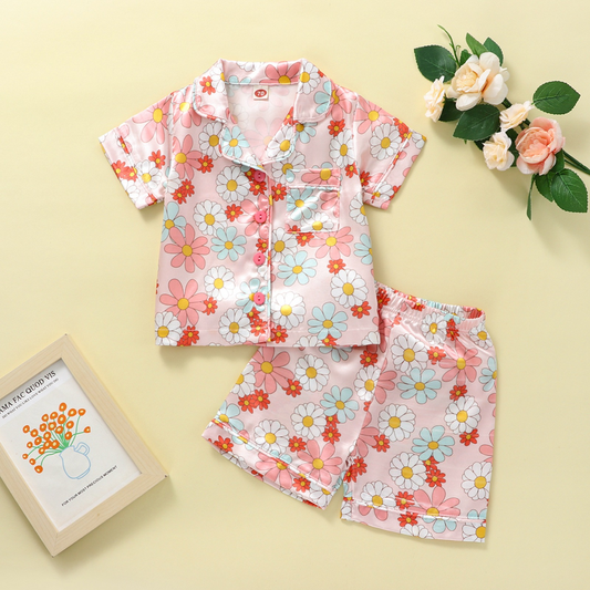 GSSO0951 pre-order baby girl clothes flower pajamas outfit
