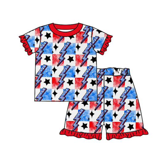GSSO0953 pre-order baby girl clothes 4th of July patriotic toddler girl summer outfit