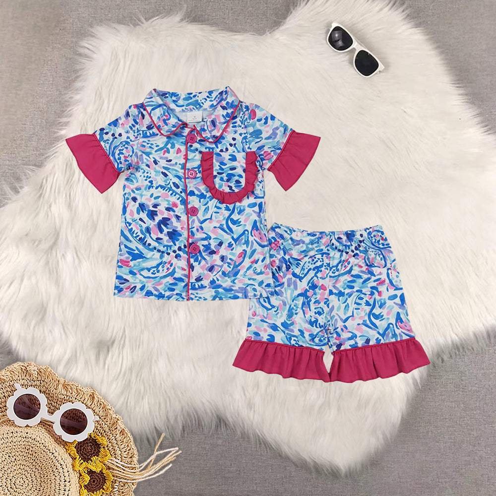 RTS NO MOQ Sibling baby Girls Boys shorts sleeve Clothes shorts pajamas Sets