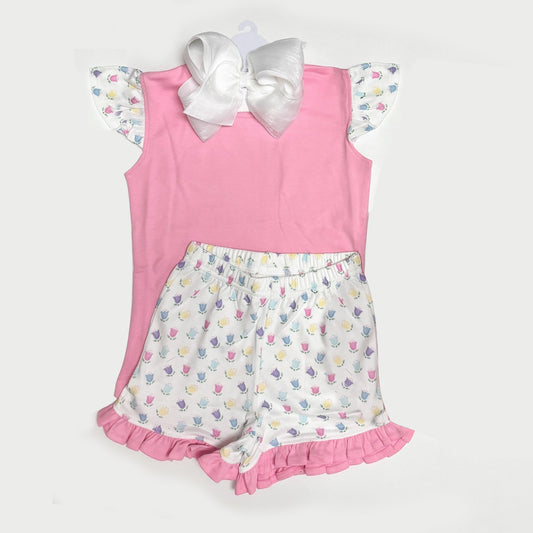 GSSO1368 pre-order baby girl clothes flower toddler girl summer outfit-2024.5.14