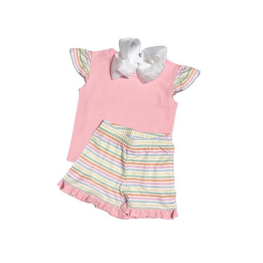 GSSO1369 pre-order baby girl clothes stripe toddler girl summer outfit-2024.5.14