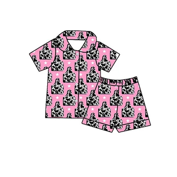 no moq GSSO1743 PRE-ORDER baby girl clothes short sleeve shorts set-2024.12.10