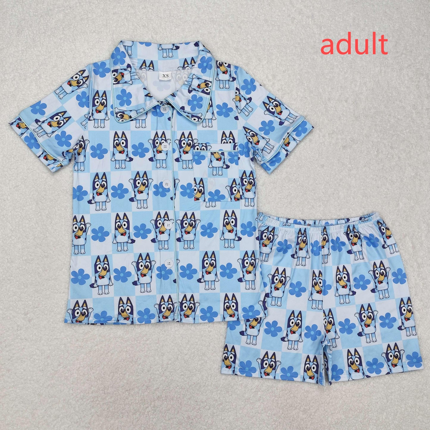 RTS NO MOQ Adult Girls Short Sleeve Shorts Pajama Set & kids shorts sets