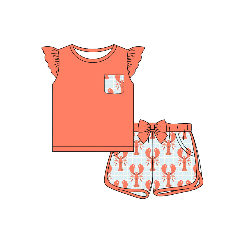 no moq GSSO1830 PRE-ORDER baby girl clothes short sleeve shorts set-2024.12.21