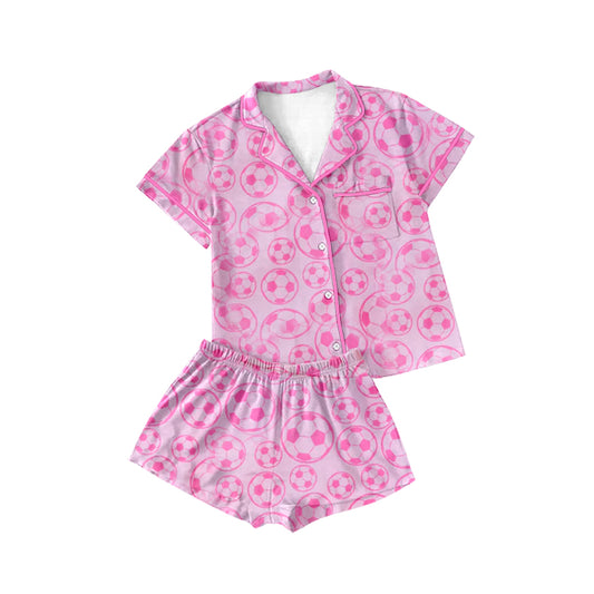 no moq GSSO1957 PRE-ORDER baby girl clothes pink short sleeve shorts set-2025.1.6